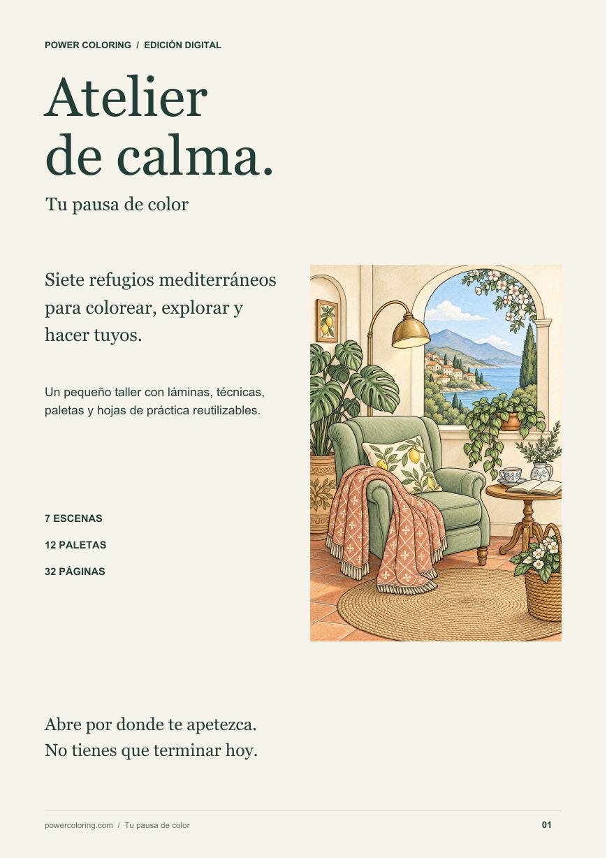Portada real de Atelier de calma, cuaderno de 32 páginas