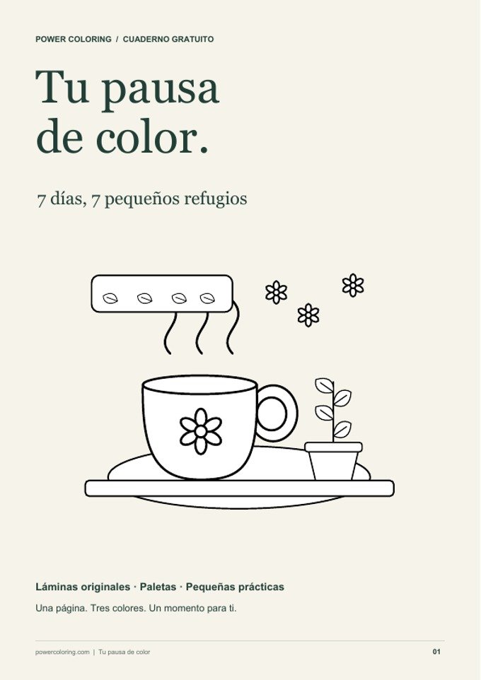 Portada del cuaderno gratuito Tu pausa de color