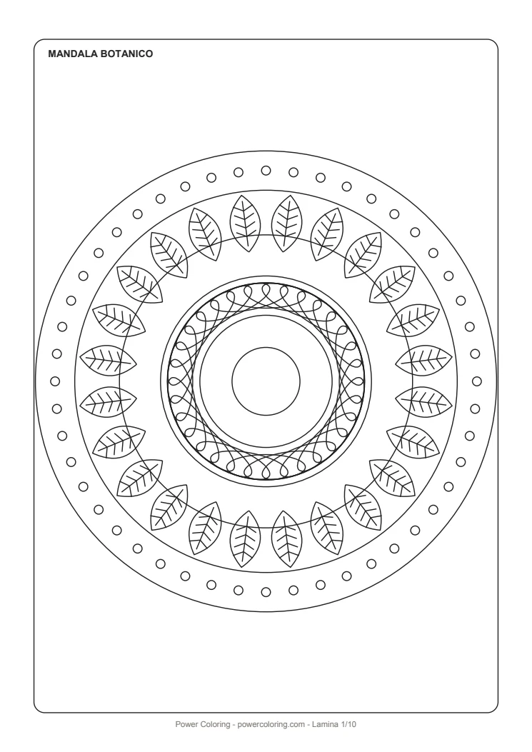 Mandala botánico para colorear